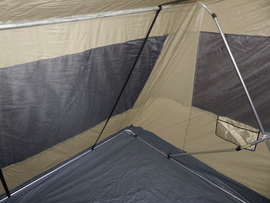 Anbauzelt 200x200x200 cm – Erweiterung zum Autodachzelt (beige)