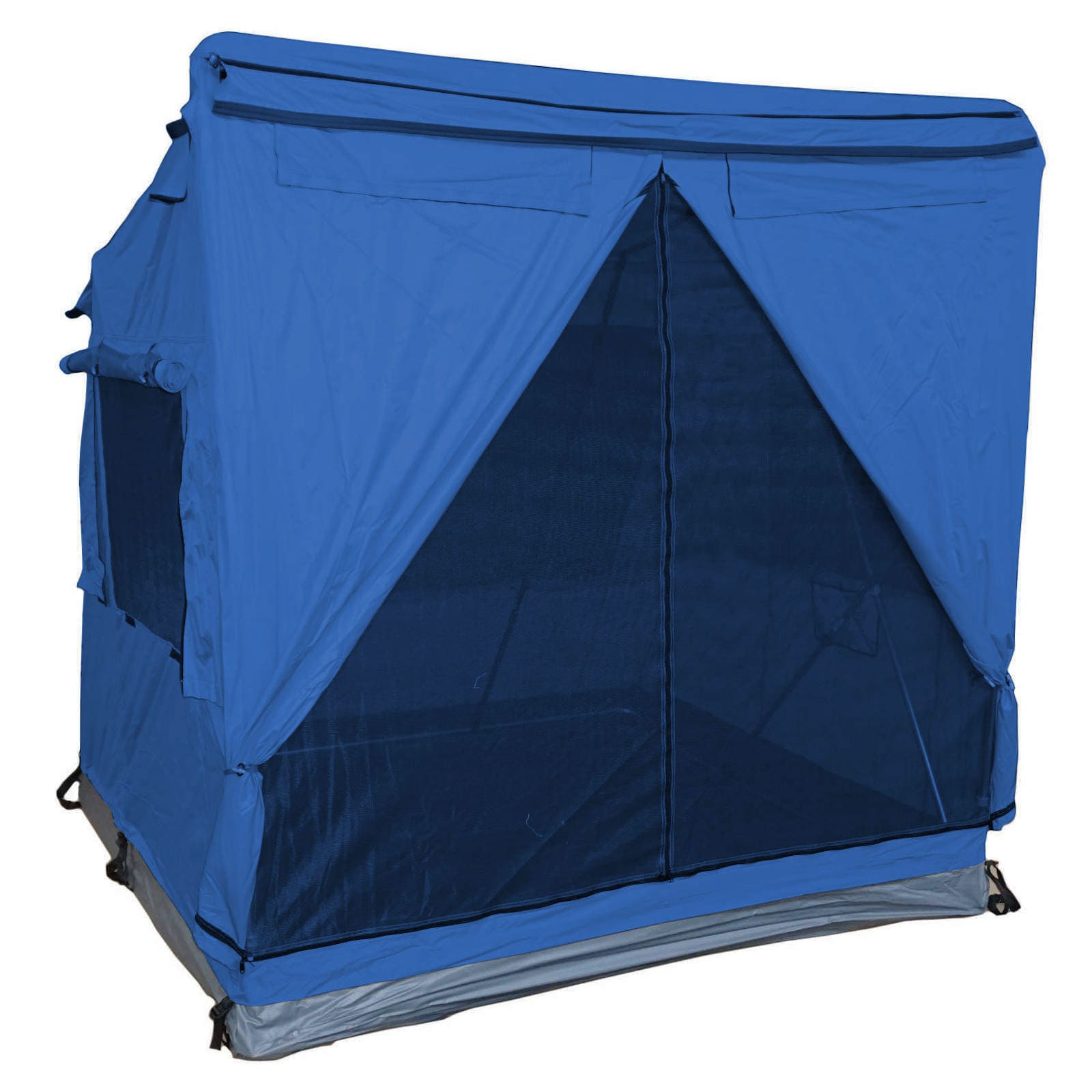 Anbauzelt 200x200x200 cm – Erweiterung zum Autodachzelt (blau)