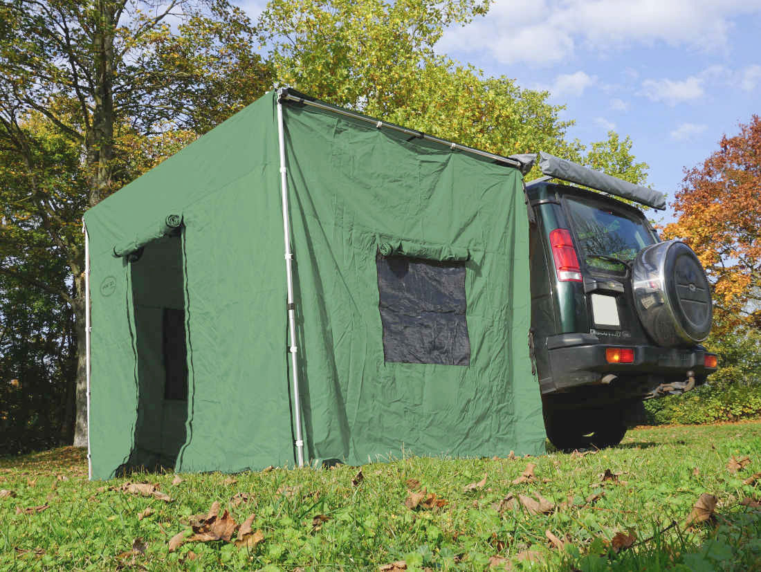 Fahrzeugmarkise 250cm Set mit Seitenwänden grün