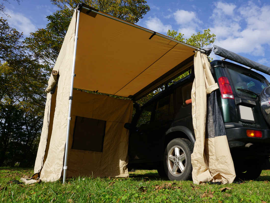 Fahrzeugmarkise 250cm Set mit Seitenwänden beige