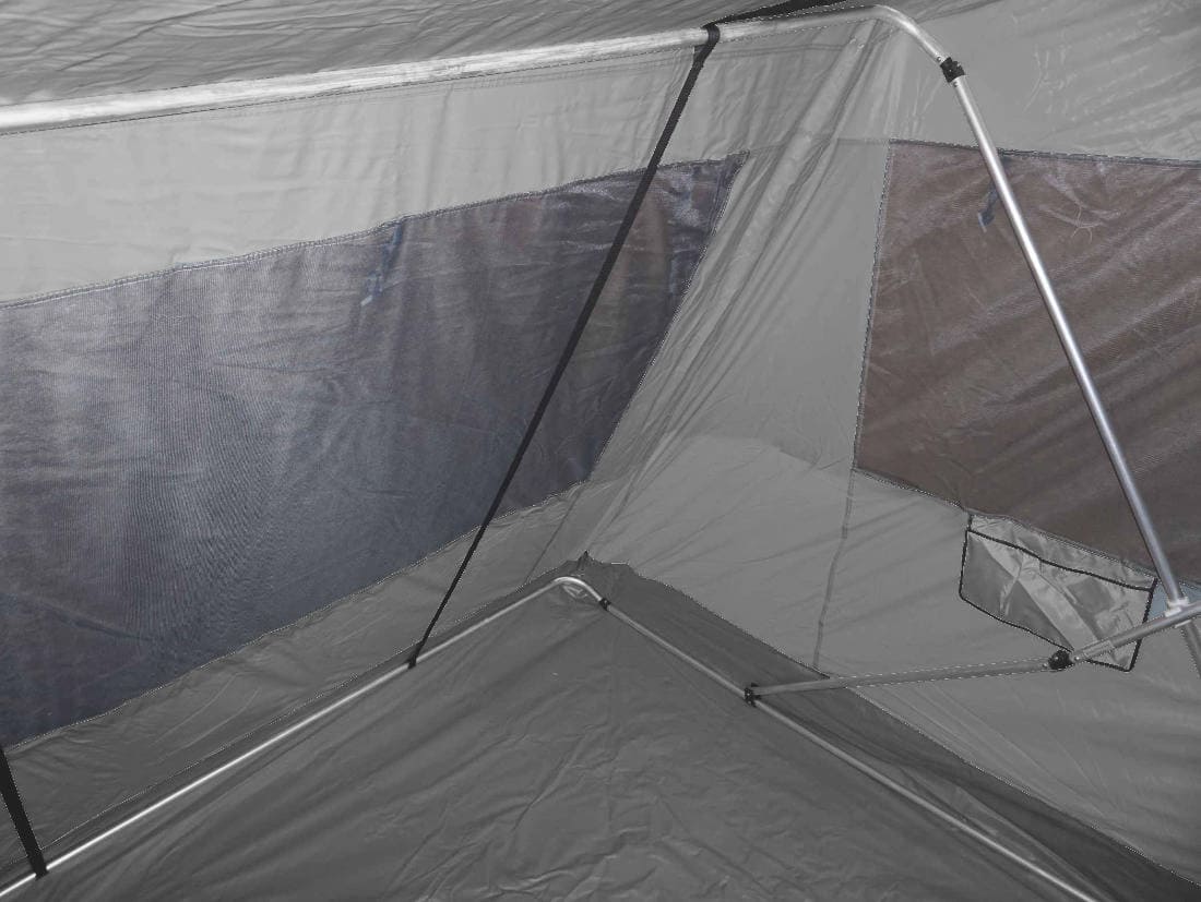 Anbauzelt 200x200x200 cm – Erweiterung zum Autodachzelt (grau)