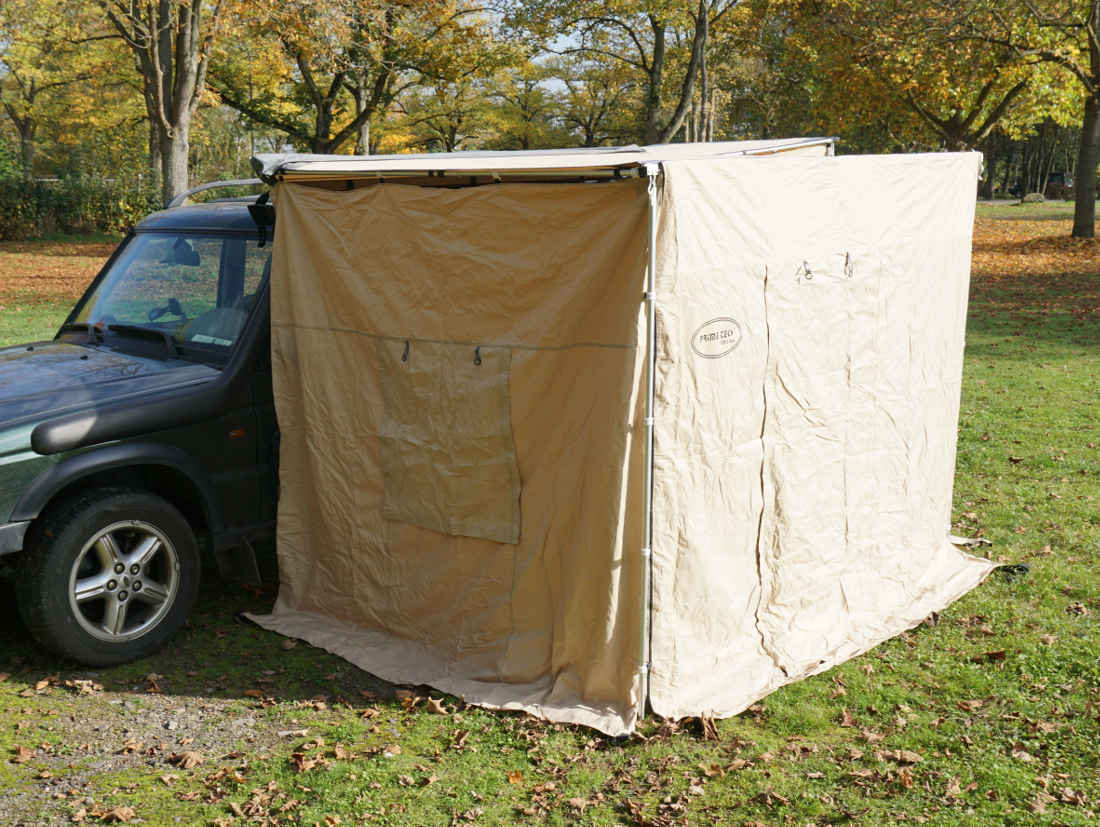 Fahrzeugmarkise 250cm Set mit Seitenwänden beige