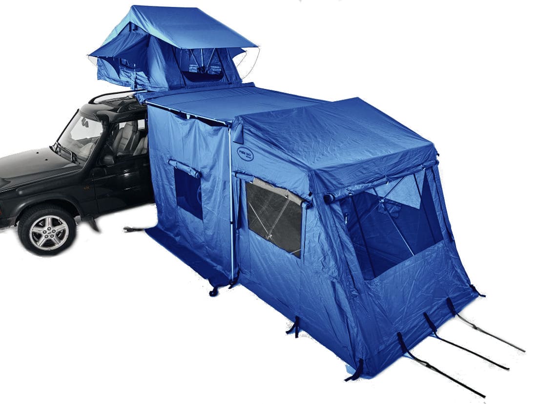 Anbauzelt 200x200x200 cm – Erweiterung zum Autodachzelt (blau)