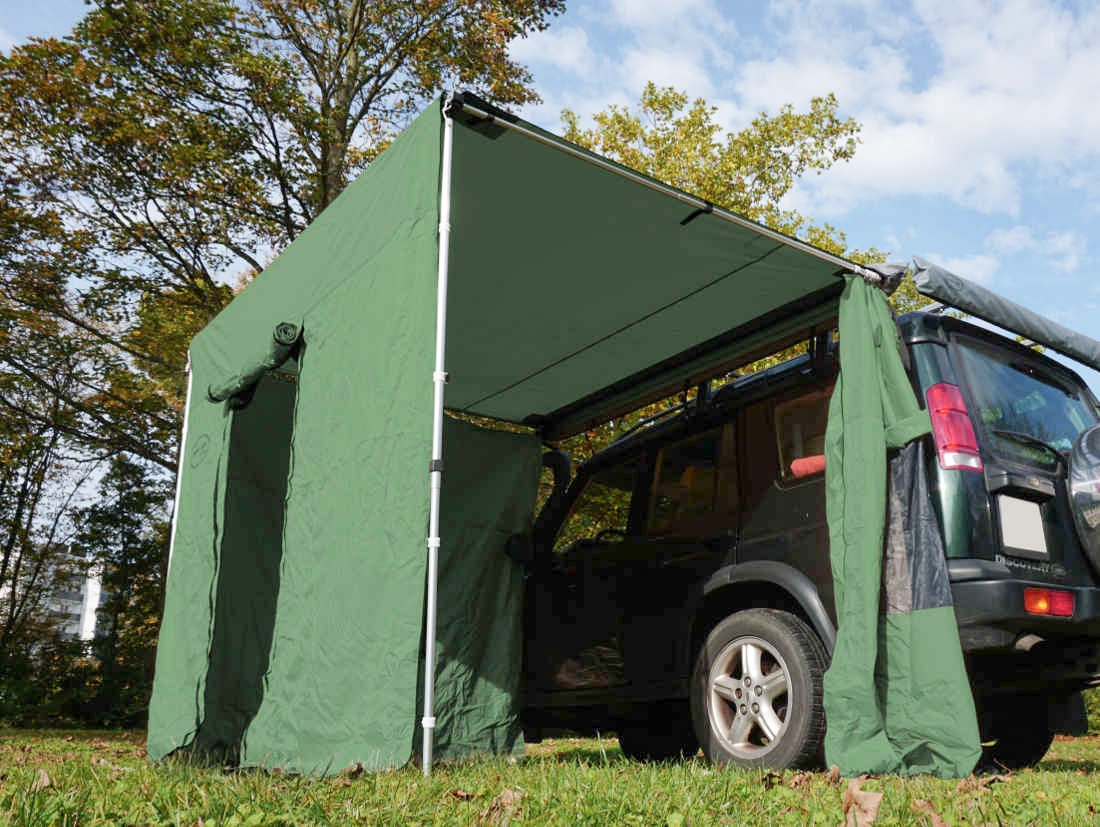 Fahrzeugmarkise 250cm Set mit Seitenwänden grün