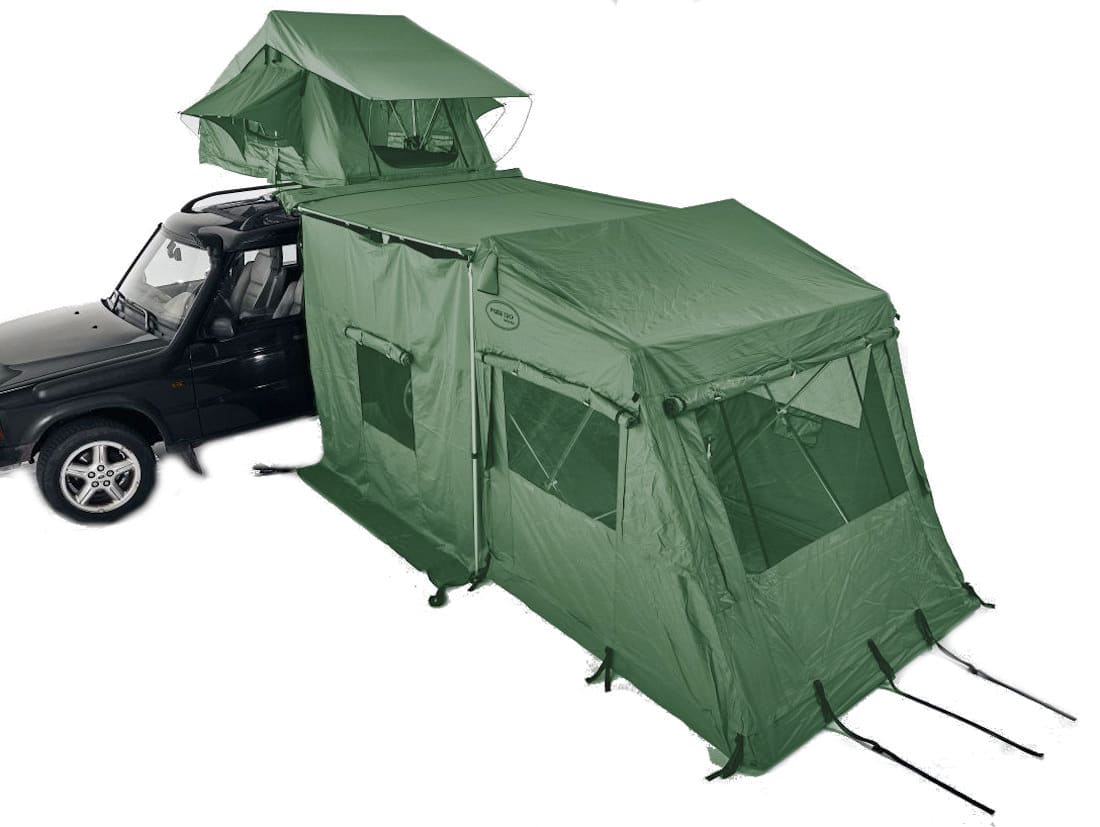 Anbauzelt 200x200x200 cm – Erweiterung zum Autodachzelt (grün)