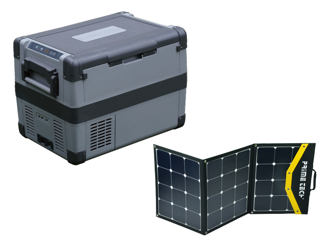 Kompressor-Kühlbox Pro-Line bis -22° C, 12/24 V (60 l) + Solarpanel