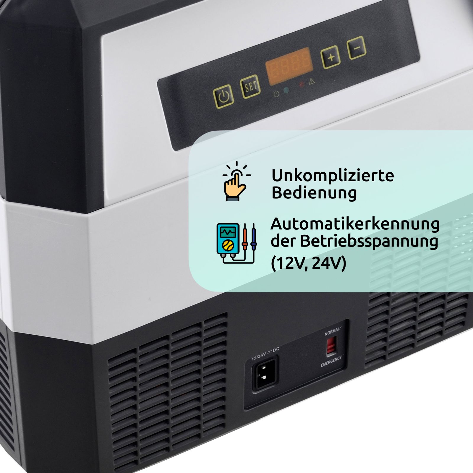 Kompressor-Kühlbox Eco-Line bis -22° C, 12/24 V (25 l)   Solarpanel