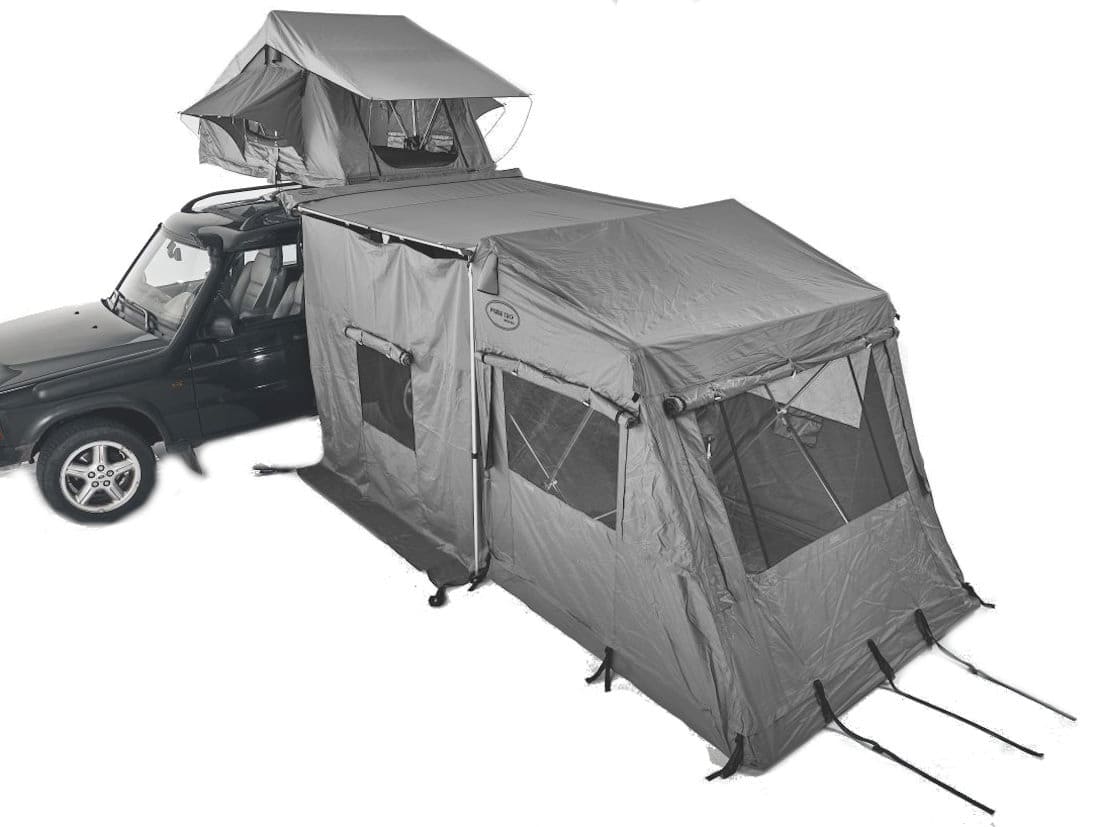 Anbauzelt 200x200x200 cm – Erweiterung zum Autodachzelt (grau)
