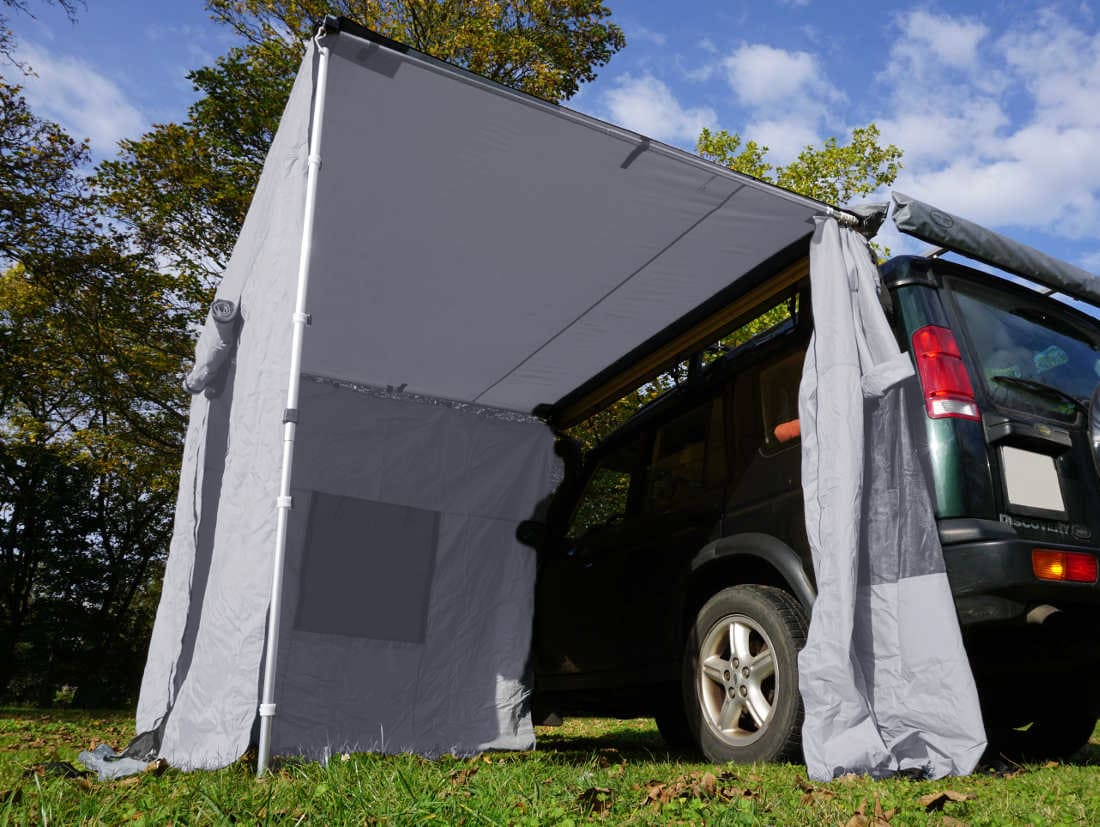 Fahrzeugmarkise 250cm Set mit Seitenwänden grau